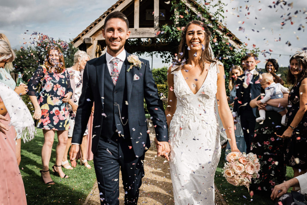 Bride and Groom at Russets Country House outdoor wedding